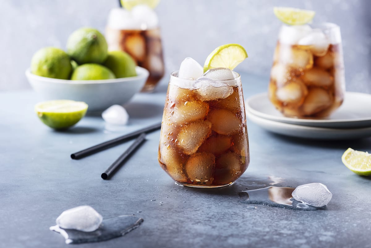 Martini cola cocktail