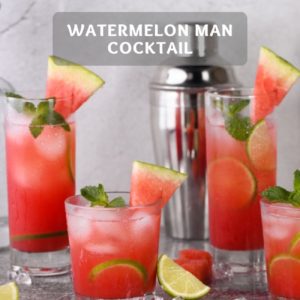 Watermelon man cocktail auf steinplatte